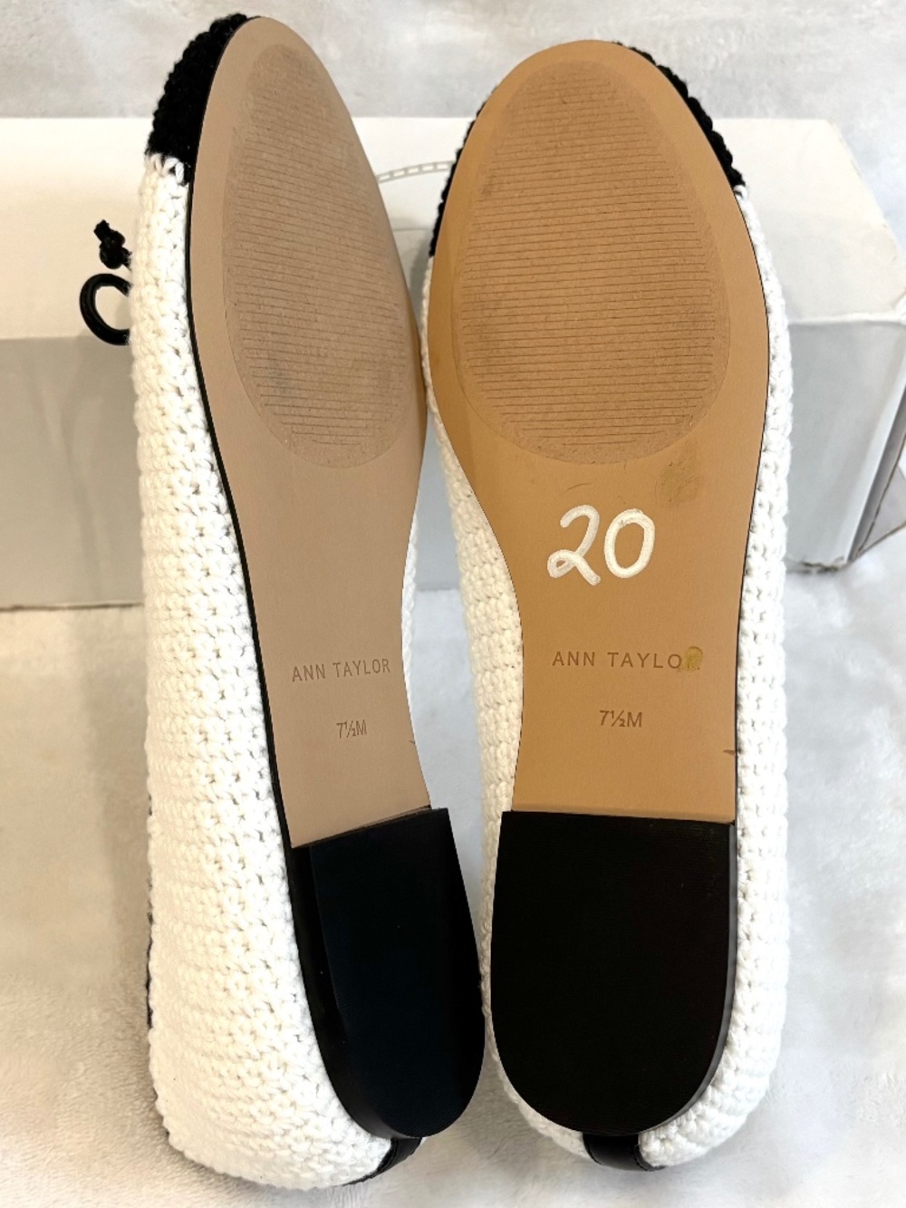 Black White Crochet Knit BalletCore Classic Color Block  Ballet Shoes SZ 7.5M - Picture 9 of 14
